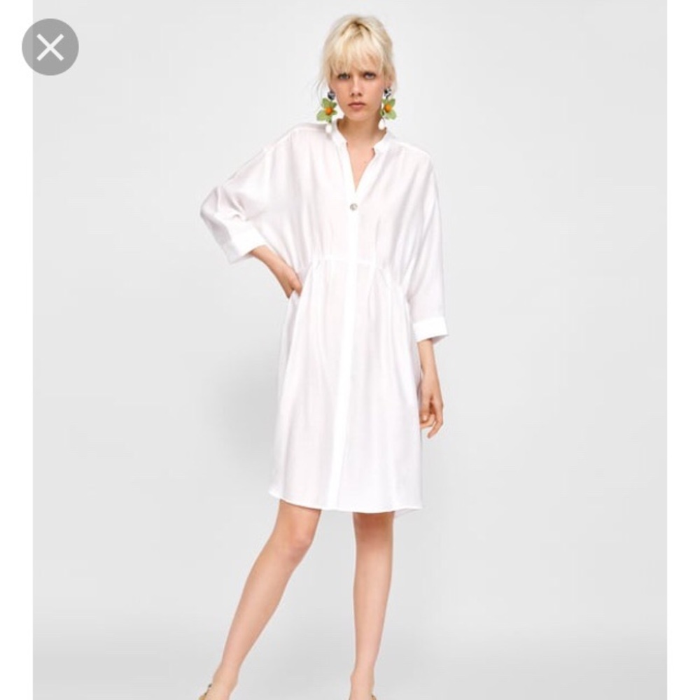 Pleated white dress size XS Zara